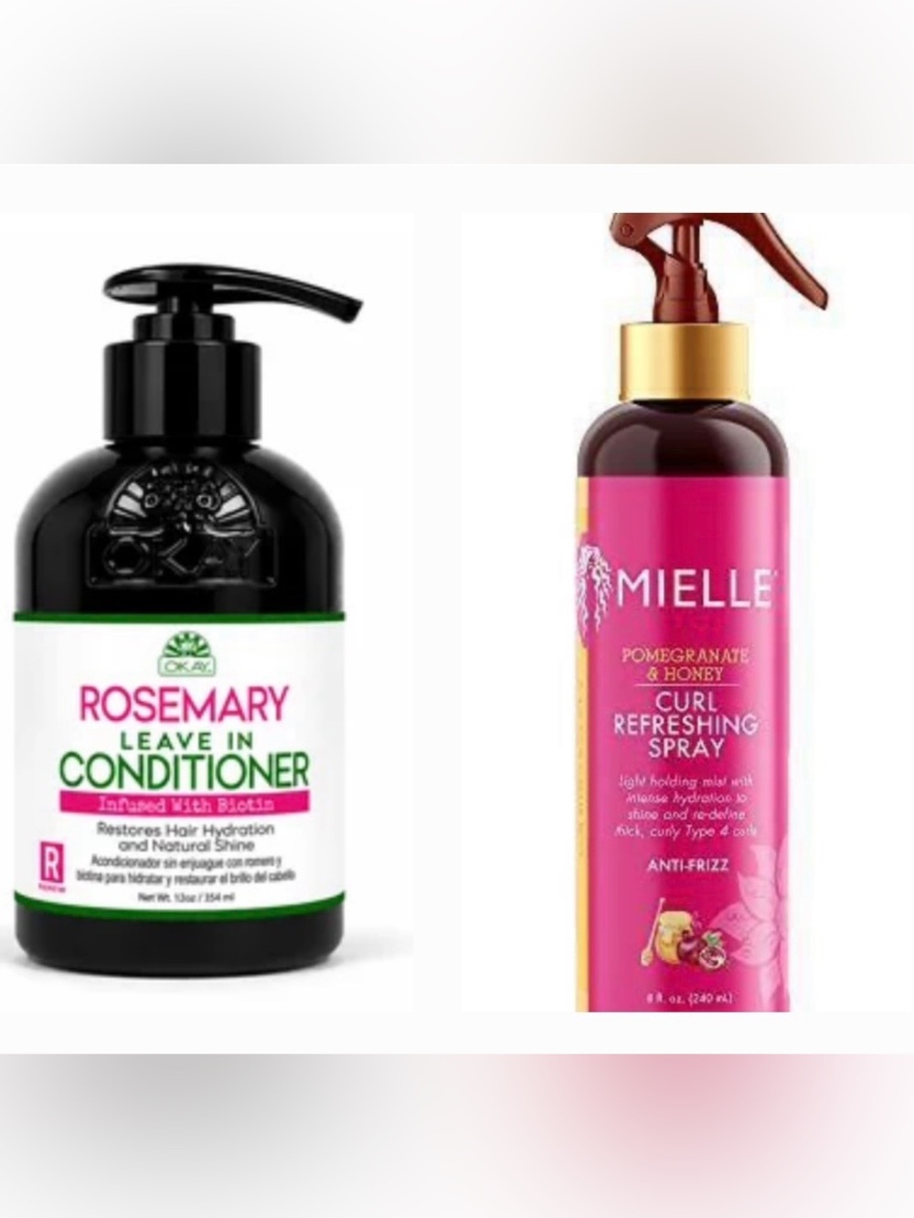 NEW Mielle Pomegranate & Honey Curl Refreshing Spray/Okay Rosemarie Leave InCond